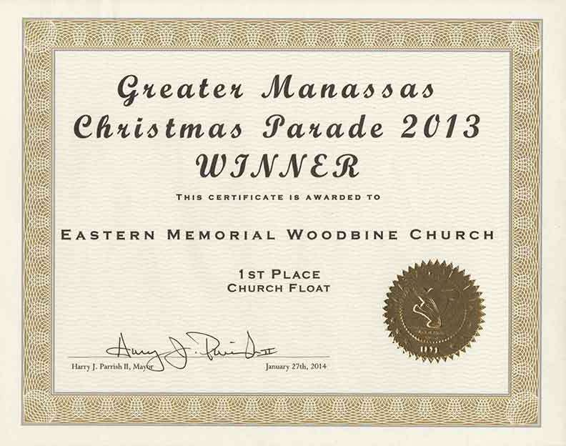 Greater Manassas Christmas Parade 2013 Winner