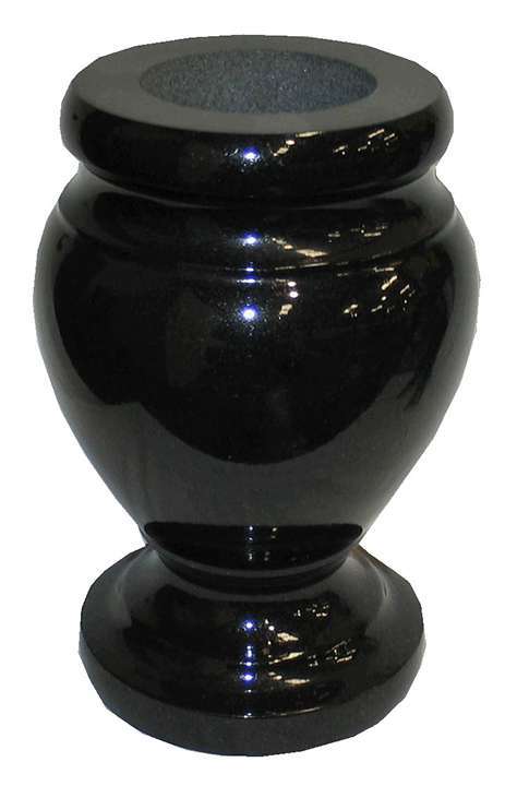 Round Turned Granite Vase